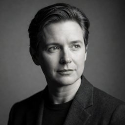 Headshot of contributor in black and white